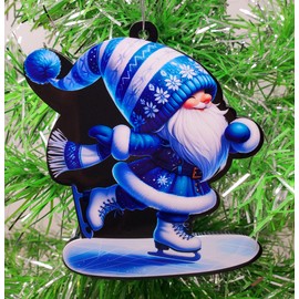 Ice Skating Gnome Ornament
