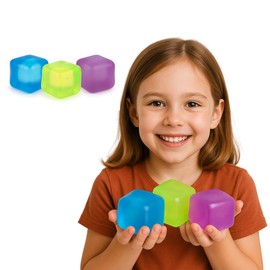 Cool Cubes Stress Balls for Autism, Strength Squeeze Squishy Cube Fidget Toys for Kids Adults, Square Stress Balls Anxiety Relief, Sensory Toys for ADHD Autism Classroom, Party Bag Fillers (3)