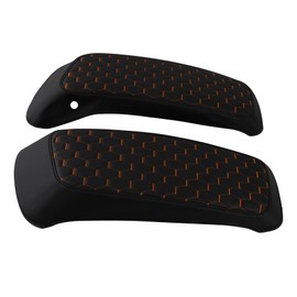 C.C. RIDER Motorcycle Saddlebag Lid Covers Fit for Harley Davidson Touring Road King Street Glide Road Glide Electra Glide 2014-later, Honeycomb Stitching