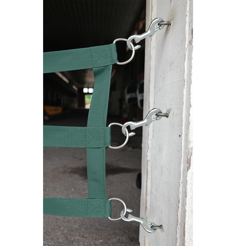 Barn Door Guard, Heavyweight Poly Webbing Stall Barrier, Adjustable, Stainless