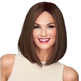 Hair u wear Current Events Long Textured Bob Wig, Average Size Cap, RL4/6 Black Coffee