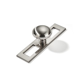 khtumeware 5 Pack 1-1/4 Inch Brushed Nickel Cabinet Knobs Backplate with Base Plate Zinc Solid Kitchen Cabinet Handles Drawer Pulls Cabinet Hardware