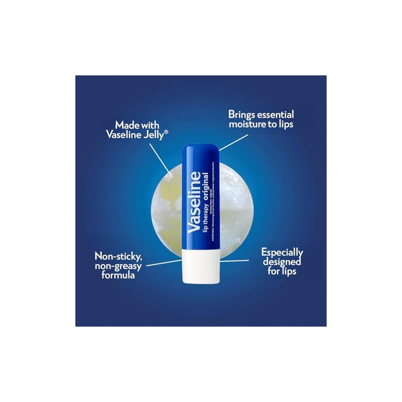 Vaseline- Lip Therapy Original, humectante de labios de acción rápida