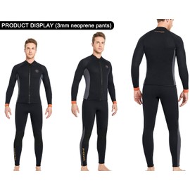 X4137M-S - Pantalones de Traje de Neopreno de 3mm - Pantalones de Surf y Buceo para Hombre - Mantienen el Calor para Natación, Esnórquel, Buceo y Kayak - Talla S