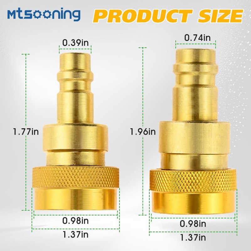 Mtsooning R1234yf to R134a Conversion Adapter,High/Low Pressure Side R134a to