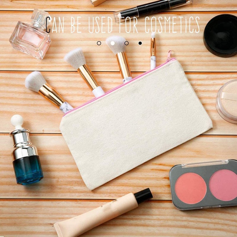 DIY Blank Fabric Pencil Case, 8 Pieces Fabric Bag Zipper