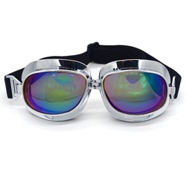 evomosa Motorcycle Goggles Vintage Pilot Goggles Retro Motocross Goggle Outdoor Eyewear Sports Glasses for Half Helmet