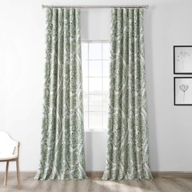 HPD Half Price Drapes Printed Room Darkening Curtains for Bedroom, Living Room 50 X 120 (1 Panel), BOCH-KC16072B-120, Tea Time Green