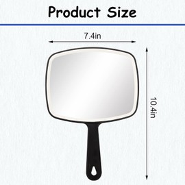Nutair Hand Mirror, Handheld Vanity Mirror with Hanging Hole in Handle Black 7.4" W x 10.4" L