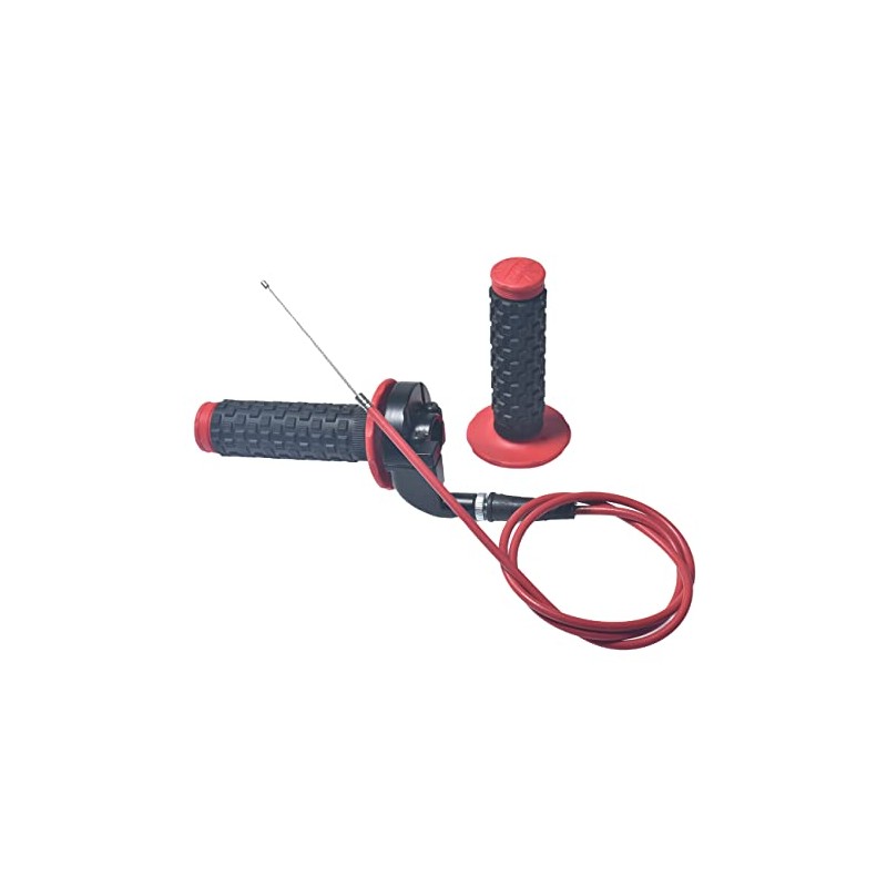 Red 22mm Handlebar Grip Throttle Cable for Pit Bike Dirt