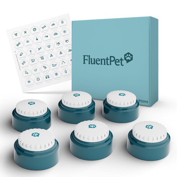 FluentPet Speak Up Button 6 Pack with Clearer Upward-Facing Sound-