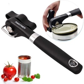 PAKITNER- Safe Cut Can Opener, Smooth Edge Can Opener - Handheld Easy Turn Knob, Manual Can Opener, Ergonomic Smooth Edge, Food Grade Stainless Steel Cutting Tool for Kitchen & Restaurant