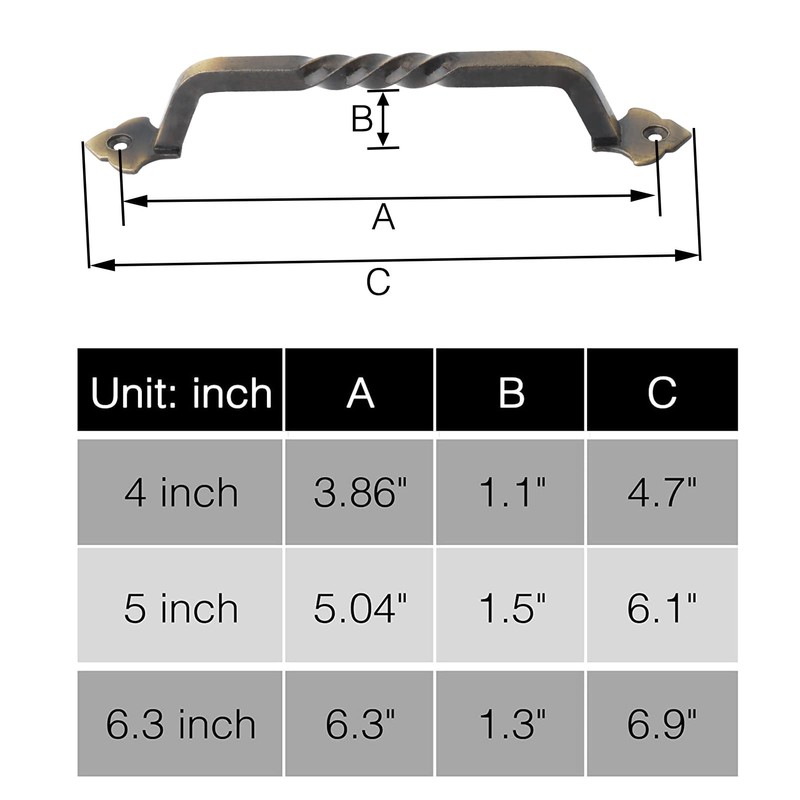 Ouvin 2 Pack Barn Door Pull Handle Hardware for Wooden