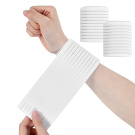 Ouligay 2 Pcs Elastic Wrist Wrap, Breathable Wrist Support Brace, Wrist Strap, Hand Brace for Support, Wrist Band for Women Men Weightlifting Tennis Basketball Work(White)