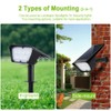 EMANER Landscape Lights Outdoor Solar Powered, 2-Pack 80W Equivalent, Dusk