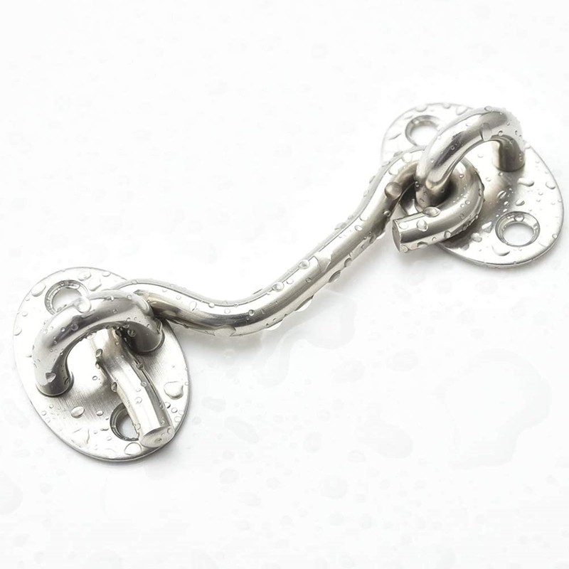 Worldly Storm Hooks with Eyelet, Stainless Steel Cabin Hooks, Door