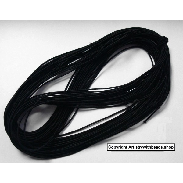 Artistrywithbeads.shop 1mm Nylon Coated Round Elastic Cord Stretch Beading Mala