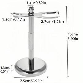 Razor Holder and Shaving Brush Stand,Luxury Shaving Accessories,Stainless steel,Extra Wide Openings,Suitable For A Variety Of Razors(silver)