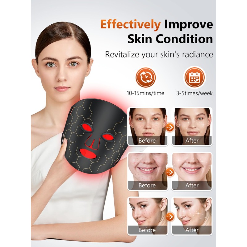 Red Light Therapy for Face, 7-1 Colors Portable Led Face