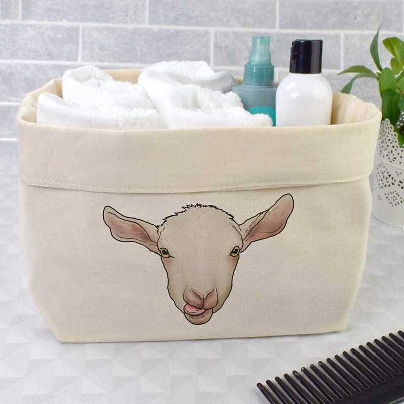 Large 'Cute Goat Face' Canvas Organiser/Storage Bag (OR00016888)