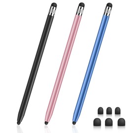Pack of 3 Tablet Pen, Touchscreen Pen, 2 in 1 Rubber Stylus Touch Pen, Touchscreen Pen, High Precision Fibre Tip, Universal Stylus Pen Compatible with All Mobile Phones/Tablets/Smartwatches