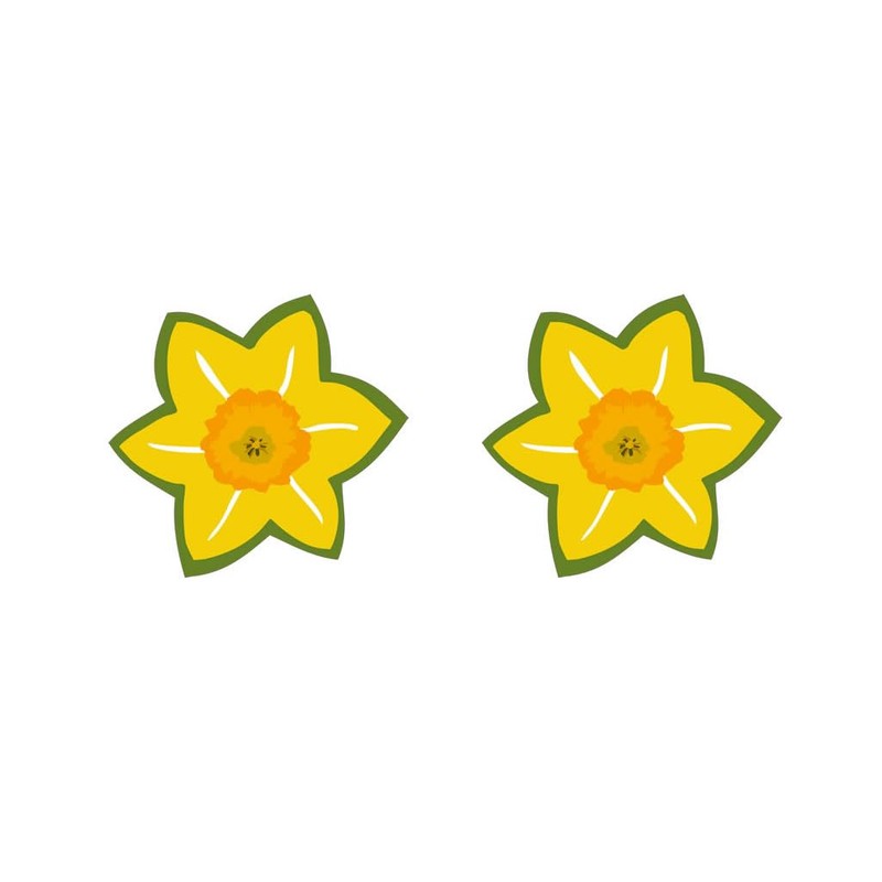 2 x Daffodil Temporary TATTOO wales/welsh national flower