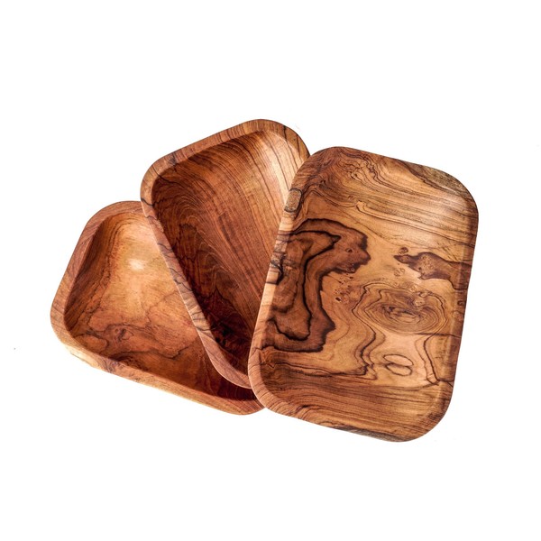 Windalf Fili Square Wooden Bowl 20 cm Fruit Bowl Decorative