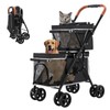 LPOTIUS Double Pet Stroller for Dogs and Cats, One-Hand Folding