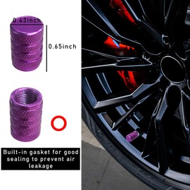 Ziciner 5 PCS Car Tire Valve Stem Caps, Aluminum Tire Air Cap Set, Dust Proof & Corrosion Resistant Stem Covers, Universal for Cars, SUVs, Bikes Bicycles, Trucks, Motorcycles (Purple)