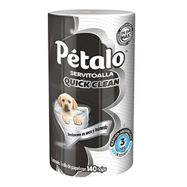 Pétalo Quick Clean, Servitoalla con 140 Hojas Dobles, Rápida Absorción en 3 Segundos