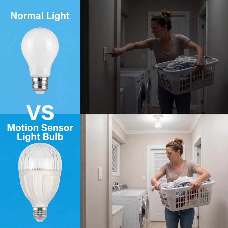 KarlunKoy Radar Motion Sensor Light Bulb, 9W 2700K Warm White,
