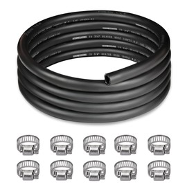 EVIL ENERGY 3/4" Heater Hose 10FT Coolant Radiator Hose With 10PCS Clamps Straight 100PSI SAE 20R3 Black