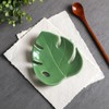 Honeydak Ceramic Spoon Rest for Kitchen Counter Monstera Leaf Shaped