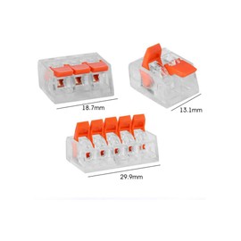 75 Pcs Wire Connector,Gewaha 3 Type （2/3/5 Port ）Lever-Nut Wire Connector Assortment Pack Conductor Compact Splicing Connector Lever Nut Kit for Solid Stranded Flexible Wires