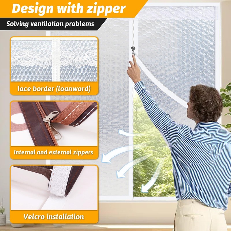 Thickened Reusable Window Insulation Kit 47'' x 63''-Winter Weatherproofing Window