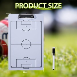 Miershanwell Football Tactics Board Magnetic, Portable Football Coaching Board Futsal Dry Erase Whiteboard Soccer Coach Marker Board Clipboard Folder Sport Equipment with Chess Piece Pen Eraser
