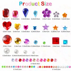MYDBUYSOME 2774pcs Gem Stickers Jewels for Crafts - Self Adhesive Rhinestone Jewel Stickers, Stick on Gems Rhinestones for Crafts, Acrylic Bling Heart Stickers, Craft Supplies for Kids