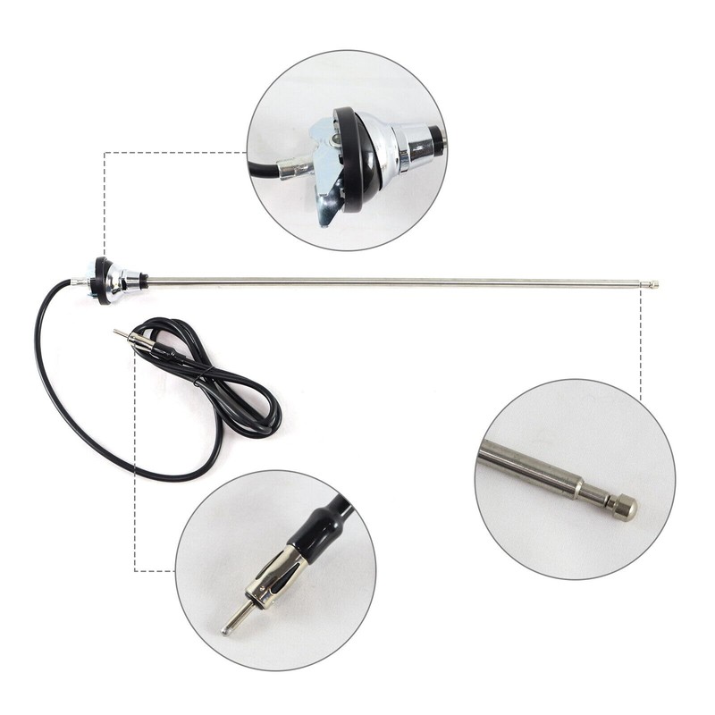 3 Section Retractable Nice Nos Vintage Style AM/FM Radio Antenna