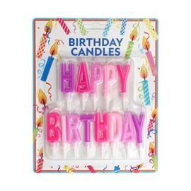 Happy Birthday Letter Candles, Pink & Purple Birthday Candles, Birthday Candle Set for Birthday Cakes, Party Decoration