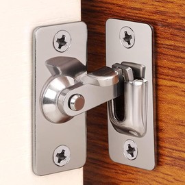 Litensh Door Hasp Latch 90 Degree, Stainless Steel Safety Angle Locking Latch, Sliding Right Angle Door Lock Bolt Cam Lock for Barn Window 60 * 22mm