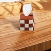 MAGICLULU Modern Plaid Tissue Holder Square Tissue Box for Bedroom