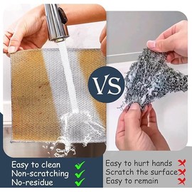 Indibliss Multipurpose Wire Dishwashing Rags for Wet and Dry, Non-Scratch Wire Dishcloth Reusable Dishwashing Rags Premium Scrubbing Pads Sponge Clean for Home Kitchen Cooktop (Pack of 10)