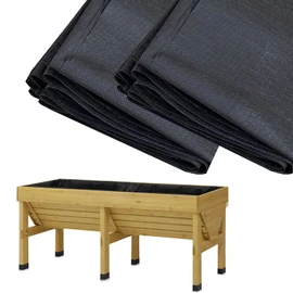 NEUSID 2 Pcs Fabric Liner for Large Veg Trough Planters Outdoor Raised Bed Liners Heavy Duty Non-Woven Black Vegetable Trug Herb Vegtrug Planter Liner (Large, 160cm x 290cm)