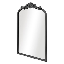 AIXI HOME Arendahl Traditional Black Arch Wall Mirror, 15"x23" Carved Elegant Rectangle Bathroom Mirror with Antique Ornate Frame, Baroque Inspired Home Decor for Vanity Bedroom Entryway