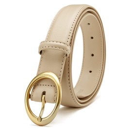 Womens Belt - CR Leather Belt Women Casual for Jeans Pants Dress - Belts with Gold Buckle for Women Fashion