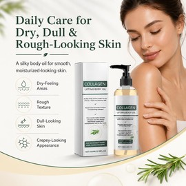 Collagen Body Oil for Women & Men, Lightweight Non-Greasy Body Oil After Shower, Hydrating Collagen Oil for Softer Smoother-Looking Skin, Daily Moisturizing Body Care, 3.38 fl oz