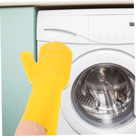 Lurrose Latex Cleaning Gloves Latex Gloves with Scouring Pad Pool Cleaning Set Household Cleaning Cooking Gloves Washing Glove for Kitchen Tool Oven Dish Sponge Man