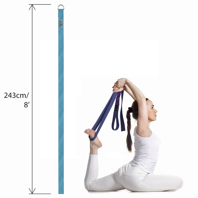CampTeck U6823 D-Ring Polyester Yoga Strap – Adjustable Stretching Yoga