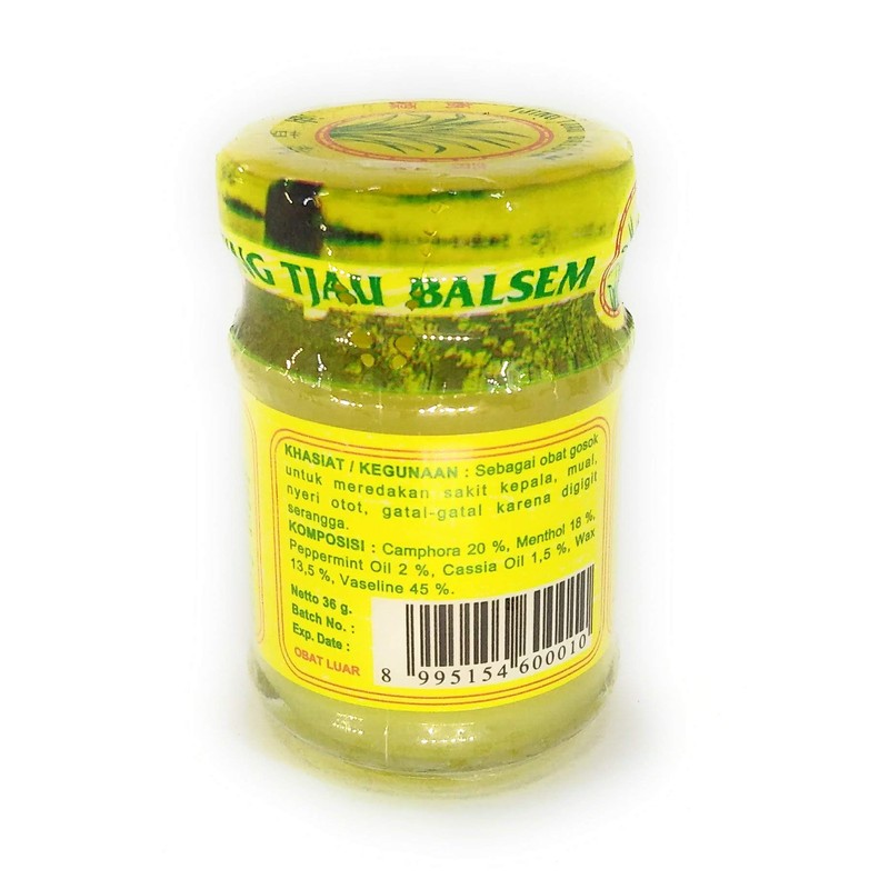 Tjing Tjau Balsem Kuning Yellow Balm, 36 Gram (Pack of