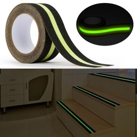 CARGEN Anti Skid Tape with Glow in The Dark, Heavy Duty Stair Safety Strips Non Slip Tape for Outdoor or Indoor Steps, 2 Inch x 16.4 Feet